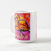 Mug Whimsical Abstrait Flamant rose Bird Personnalisé (Devant gauche)