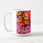 Mug Whimsical Abstrait Flamant rose Bird Personnalisé (Gauche)