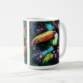 Mug Whimsical Abstrait Toucans Oiseaux Toucans Turquoi (Devant droit)
