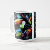 Mug Whimsical Abstrait Toucans Oiseaux Toucans Turquoi (Devant gauche)