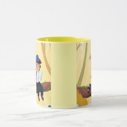 Mug Whimsical Adventure – Boy and Raccoon in the Fores (Centre)