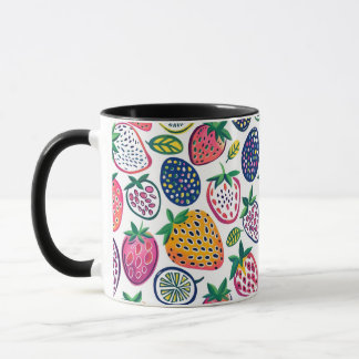 Mug Whimsical avec collage de fruits vibrants