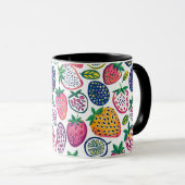 Mug Whimsical avec collage de fruits vibrants (Devant droit)