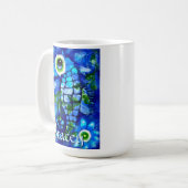 Mug Whimsical Big-Eyes Seahorse Art Blue Personalized (Devant gauche)