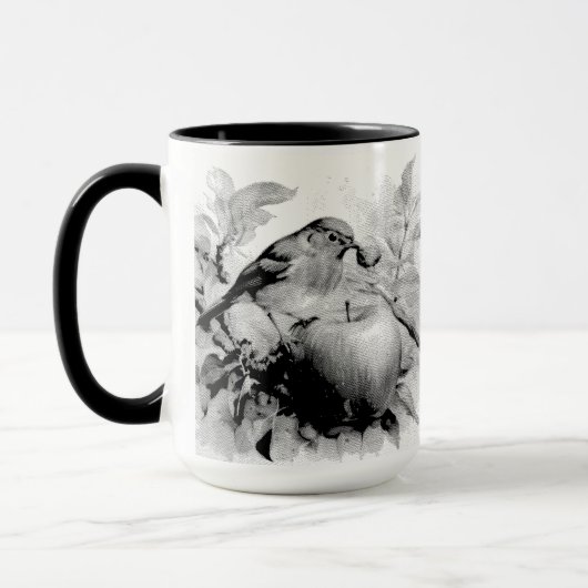 Mug Whimsical Bird & Apple Delight (Gauche)