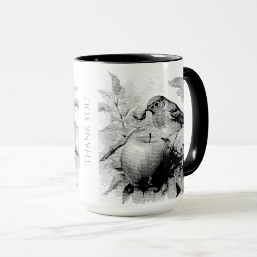 Mug Whimsical Bird & Apple Delight (Devant droit)