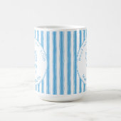 Mug Whimsical Blue White Stripe Preppy Mom Established (Centre)