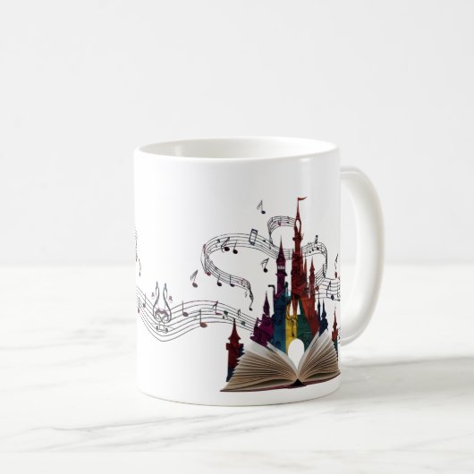 Mug Whimsical Book Page Art Drinkware (Devant droit)