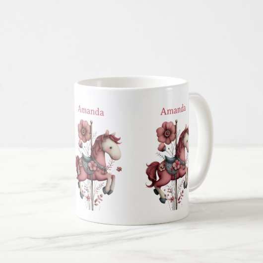 Mug Whimsical Carousel Horse Image (Devant droit)
