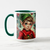 Mug Whimsical Cartoon Elf | Christmas Personalized (Gauche)