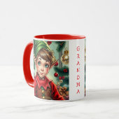 Mug Whimsical Cartoon Elf | Christmas Personalized (Devant gauche)