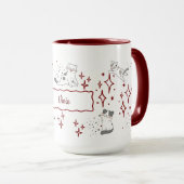 Mug Whimsical Cat Custom Name (Devant droit)