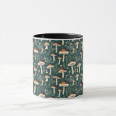 Mug Whimsical Champignons Motif Forest Green (Centre)