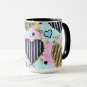 Mug Whimsical coeurs mignons dessin coloré (Devant droit)