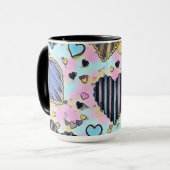Mug Whimsical coeurs mignons dessin coloré (Devant gauche)