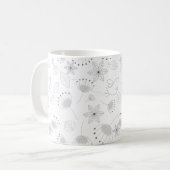 Mug Whimsical Cute Floral and Bird Pattern on White (Devant gauche)