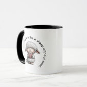 Mug Whimsical Cute Sheep Reading a Book (Devant gauche)
