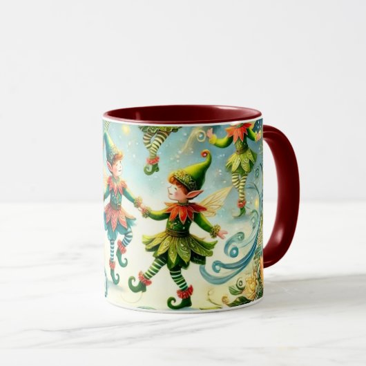 Mug Whimsical Dancing Elves (Devant droit)