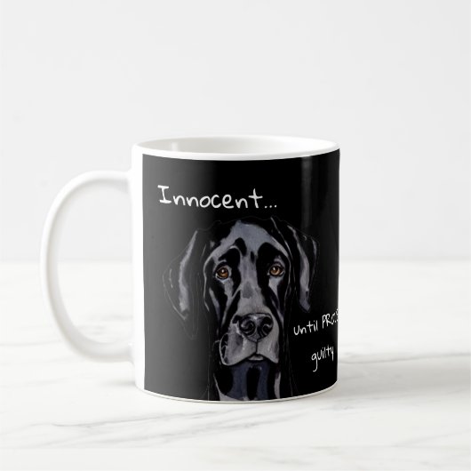 Mug Whimsical drôle Chien grand Danse Innocent Noir (Gauche)