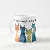 Mug Whimsical Enfless Chat Lady Kamala Turquoise Orang (Devant gauche)
