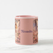 Mug Whimsical Fairy in Dreamy Pink Floral Garden (Centre)