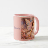 Mug Whimsical Fairy in Dreamy Pink Floral Garden (Devant droit)