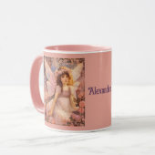 Mug Whimsical Fairy in Dreamy Pink Floral Garden (Devant gauche)