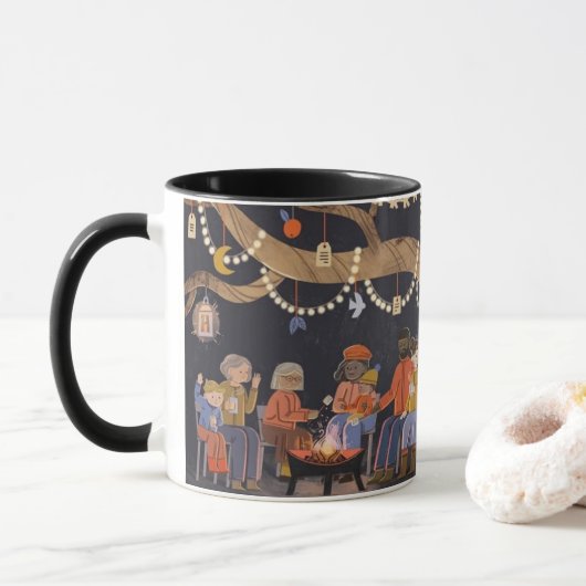 Mug Whimsical Family Campfire – Kind Ones Cozy Moments (Avec donut)