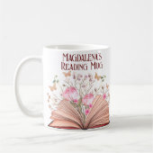 Mug Whimsical Floral Book Lover Bookish (Gauche)