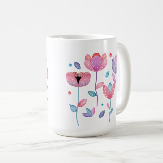 Mug Whimsical Flowers  (Devant droit)