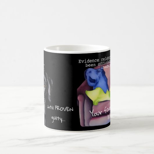 Mug Whimsical Funny Chien Innocent Noir (Centre)