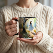 Mug Whimsical Girl Dancing Through Birch Forest