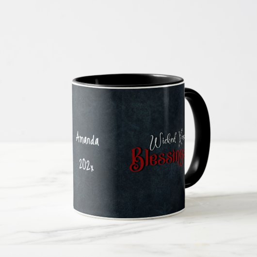 Mug Whimsical gothique Père Noël Crâne Noël (Devant droit)