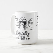 Mug Whimsical Hand Drawn Cheers to 50 Years Birthday  (Devant gauche)