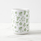 Mug Whimsical Hand Drawn Doodle Green (Centre)