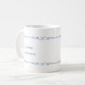 Mug Whimsical Heart Doodle French Blue Wedding Party (Devant gauche)