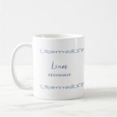 Mug Whimsical Heart Doodle French Blue Wedding Party (Gauche)
