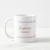 Mug Whimsical Heart Doodle Red Orange Wedding Party (Gauche)