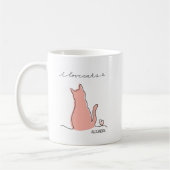 Mug Whimsical I Love Cats Silhouette Nom personnalisé (Gauche)