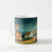 Mug Whimsical Midnight Garden Folk Art Cats (Devant gauche)