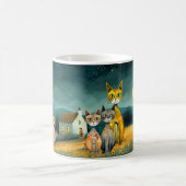 Mug Whimsical Midnight Garden Folk Art Cats (Centre)