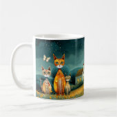 Mug Whimsical Midnight Garden Folk Art Cats (Gauche)