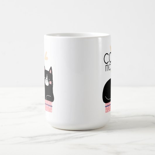 Mug Whimsical Modern Chat Maman Fun Typographie (Centre)