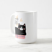 Mug Whimsical Modern Chat Maman Fun Typographie (Devant gauche)
