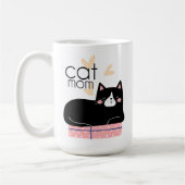 Mug Whimsical Modern Chat Maman Fun Typographie (Gauche)