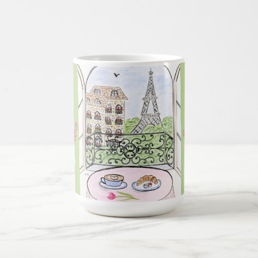 Mug Whimsical Paris and Eiffel Tower MAHJONG (Centre)