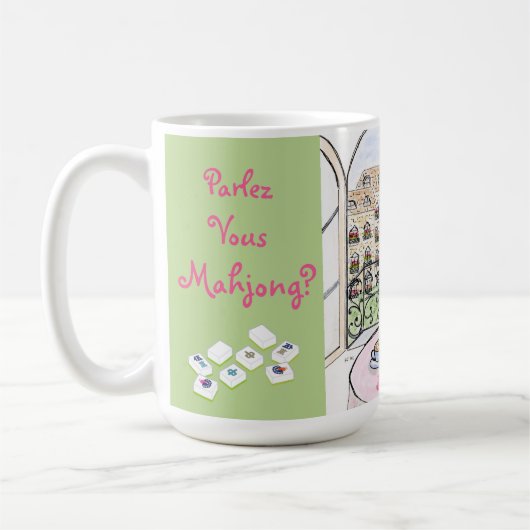 Mug Whimsical Paris and Eiffel Tower MAHJONG (Gauche)