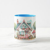 Mug Whimsical Pastel Fairy Tale Cottage Art (Centre)