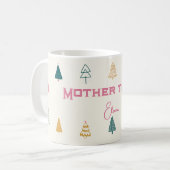 Mug Whimsical Pink & Green Christmas Tree Baby Shower (Devant gauche)