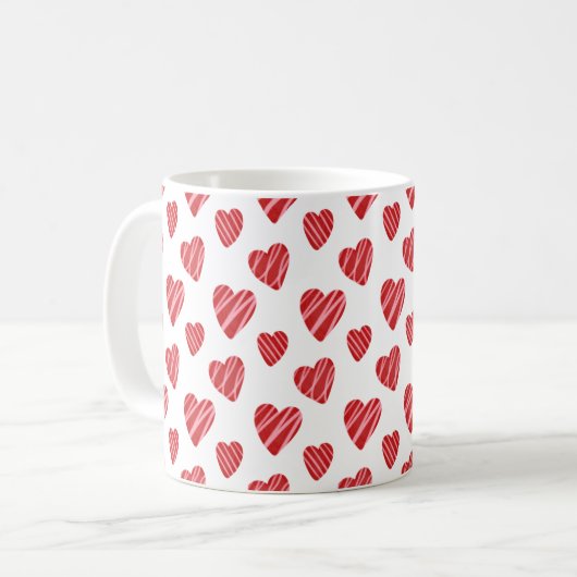 Mug Whimsical Red Hearts Saint Valentin (Devant gauche)